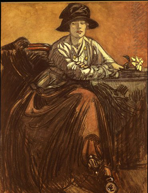 Image:Maime Dethomas, Une Femme Assise, 1917 watercolour on paper, 64x49..jpg