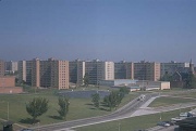 The Pruitt-Igoe complex in the U.S. city of St. Louis included over two thousand public housing units from the 1950s until the destruction of the complex in 1972.