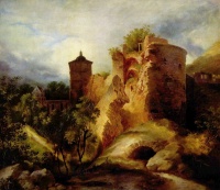  Der gesprengte Turm des Heidelberger Schlosses (The Ruined Tower of Heidelberg Castle, c. 1830) by Carl Blechen