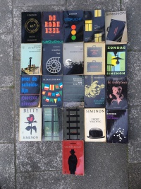 Collection of 21 Dutch translations of 'romans durs' by Georges Simenon, in the Zwarte Beertjes collection, cover designs by Dick Bruna. Photo © JWG