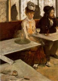 L'Absinthe (1876) - Edgar Degas  "Give me your tired, your poor,  Your huddled masses yearning to breathe free,  The wretched refuse of your teeming shore.  Send these, the homeless, tempest-tost to me,  I lift my lamp beside the golden door!" --Emma Lazarus, 1883 