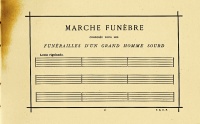  Example of musical bars. Illustration: Funeral March for the Obsequies of a Deaf Man (1884), a composition by Alphonse Allais. It consists of nine blank measures.