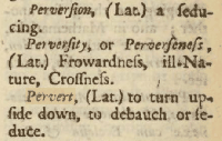 Pervert in the Glossographia (1656)