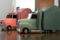 Truck Babies, sculpture, 1999. Piccinini presents a pair of infant trucks