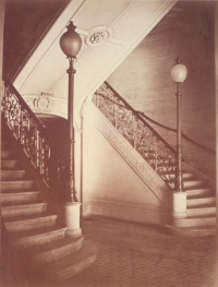Staircase of the Théâtre du Vaudeville, Paris, photograph by Charles Marville (1816 – 1879)