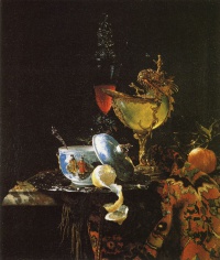 Luxury is a form of consumerism.  Illustration: Still Life with Nautilus Cup (1662) by Willem Kalf