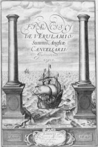 Cover of Novum Organum, a philosophical work by Francis Bacon published in 1620.