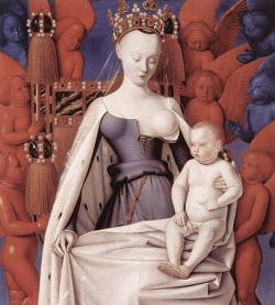 Virgin and Child Surrounded by Angels (c.1450)  Wood, 93 x 85 cm, Royal Museum of Fine Arts, Antwerp.
