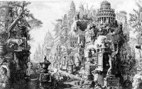 The Appian Way as it appeared in Piranesi's imagination (1756), from Antichita Romanae