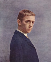 Self-Portrait at the Age of Twenty (1885) by Félix Vallotton  See anthropomorphism, earth, people, human nature, human condition, Volksgeist