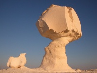 Limestone rock formation in the White Desert, Egypt