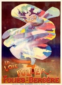 Loie Fuller poster for the Folies Bergère in the late 19th century. (poster by PAL (Jean de Paléologue), printed by Paul Dupont)