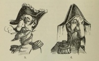 Caricature of human nose Illustration: Napoleon III nose caricatures from Schneegans's History of Grotesque Satire 