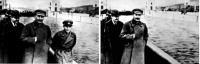 Nikolai Yezhov at the shore of the Moskwa-Wolga-Channel before and after