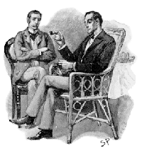 Sherlock Holmes (right) and Dr. Watson, by Sidney Paget