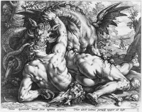 The Dragon Slaying the Companions of Cadmus 1588 by Goltzius