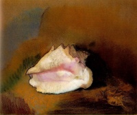The Seashell (1912) by Odilon Redon  "The concept that corresponds to a shell is so clear, so hard, and so sure that a poet, unable simply to draw it and, reduced rather to speaking of it, is at first at a loss for images." –-Gaston Bachelard in The Poetics of Space
