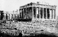 This page Culture is part of the humanity series.1872 photograph of the western face of the Greek Parthenon